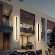 Linear LED Outdoor Wall Light - Waterproof Metal Black Fixture
