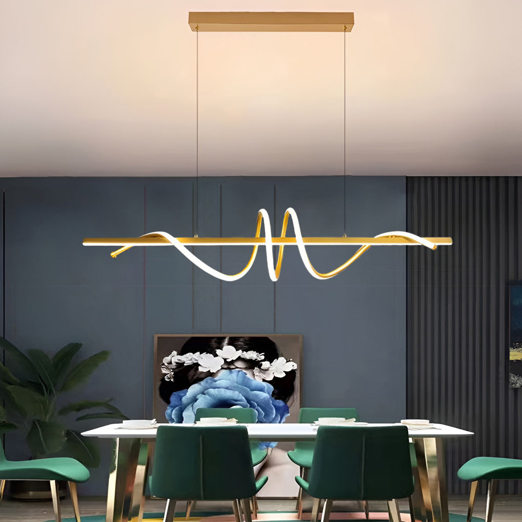 Modern LED Dimmable Linear Chandelier with Remote Control