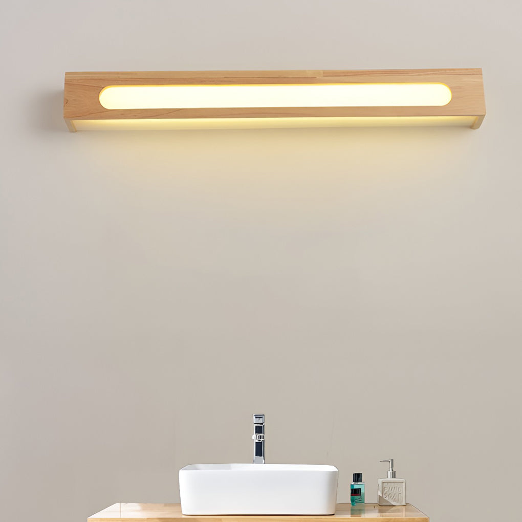 Rectangular Wood LED Wall Sconce Mirror Light Nordic Minimalist