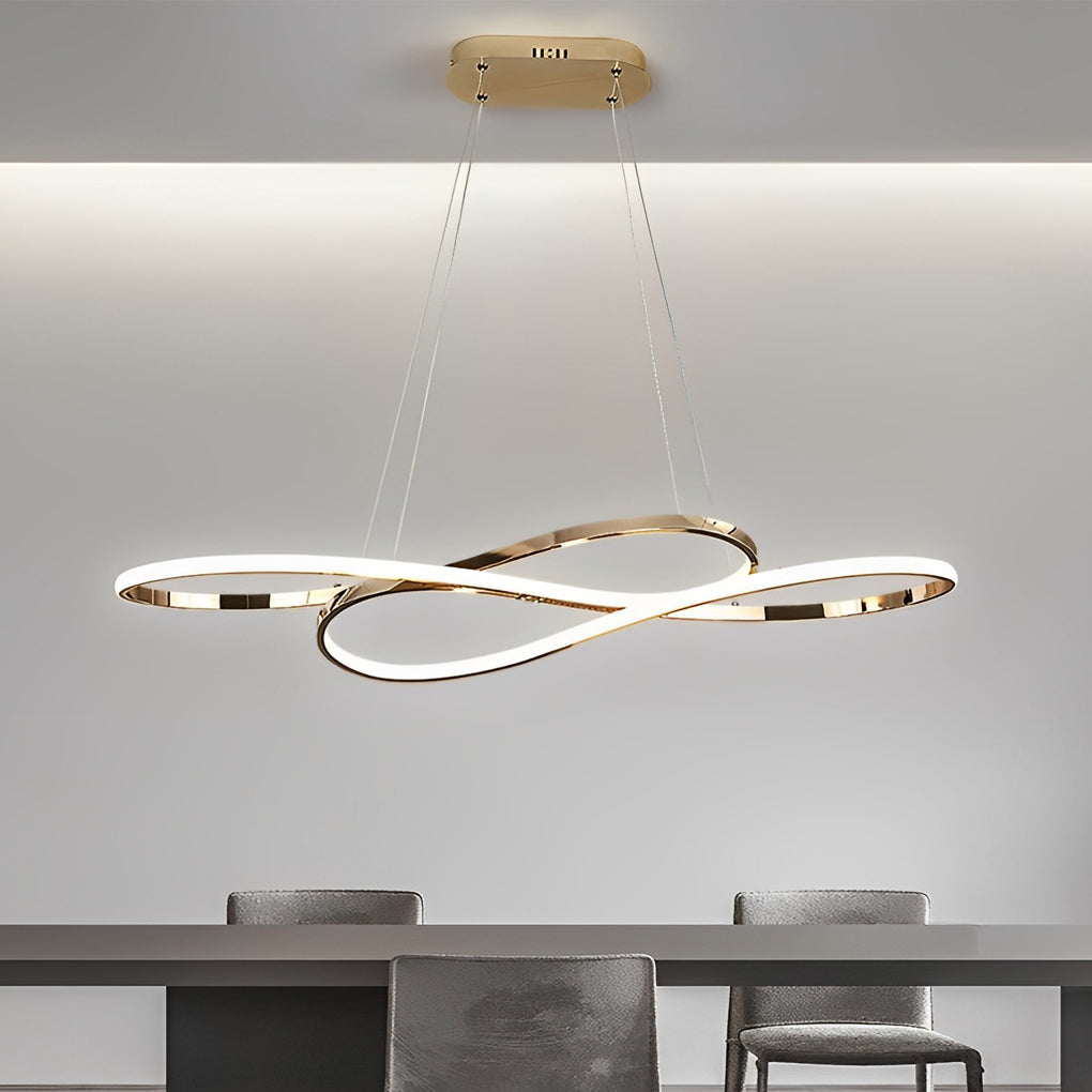 Wavy Double Wave LED Pendant Light Modern Aluminum Chandelier