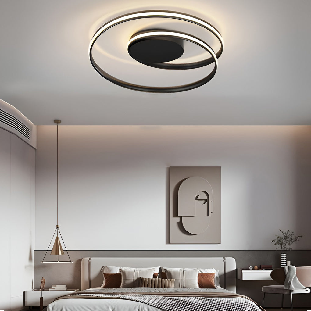 Modern Circular LED Flush Mount Ceiling Light with Dimming