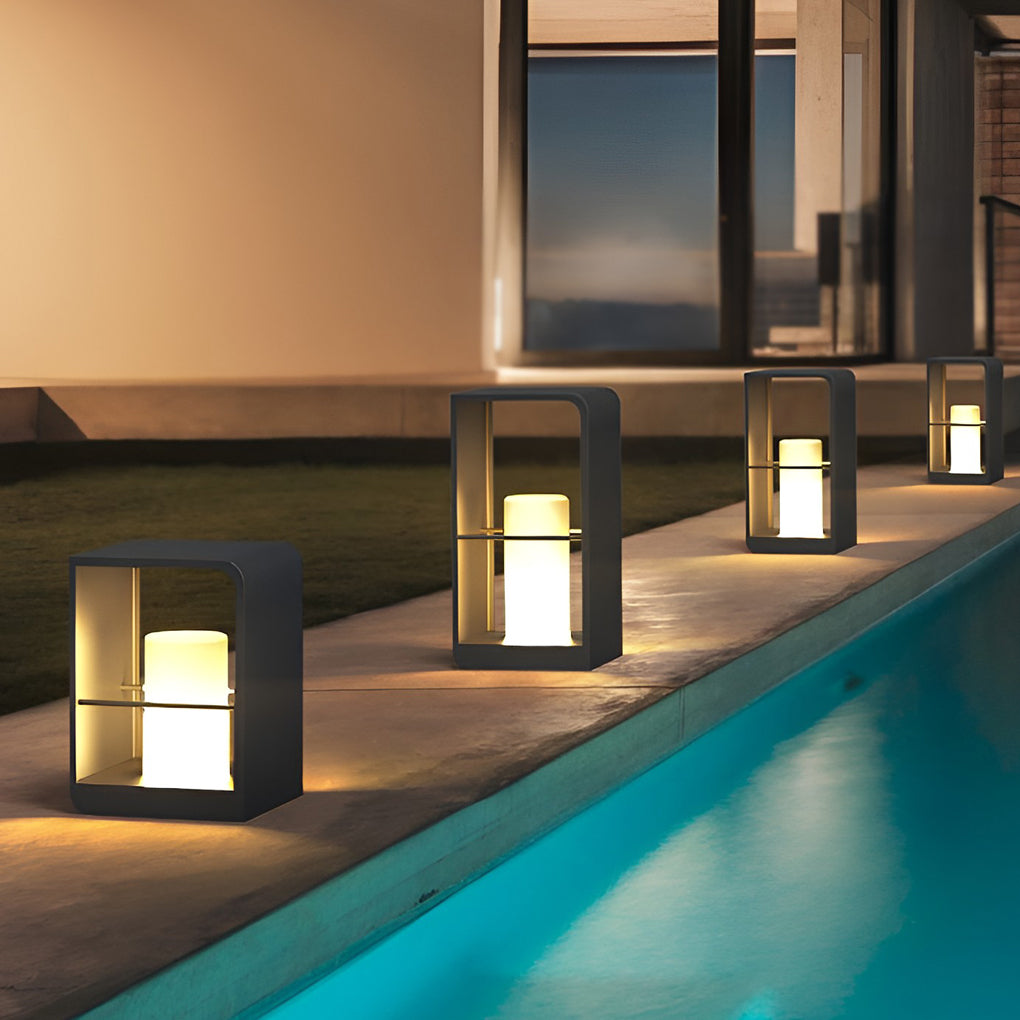 Rectangular Waterproof Modern Solar LED Outdoor Lantern