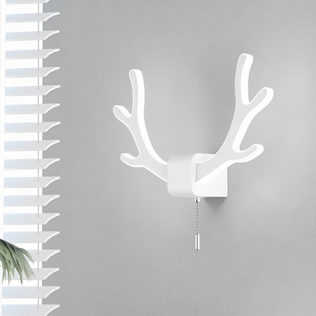 Modern Antler Iron LED Wall Sconce with Pull Switch