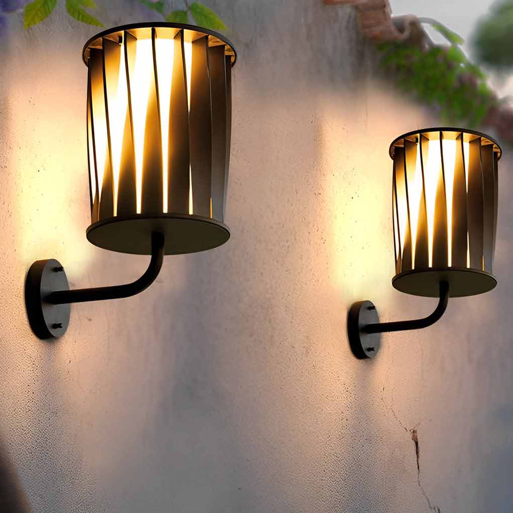 Modern Twisted Aluminum Outdoor Wall Lamp – Waterproof LED Light