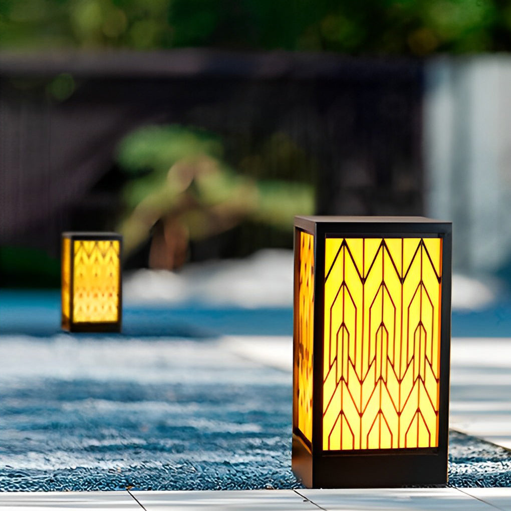 Vintage Waterproof LED Bollard Light - Black Outdoor Landscape Lamp