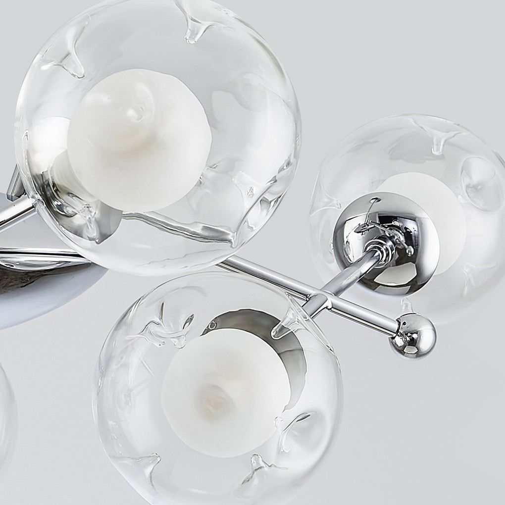 Modern Multi-Light Glass Globe Chandelier with Three-Step Dimming