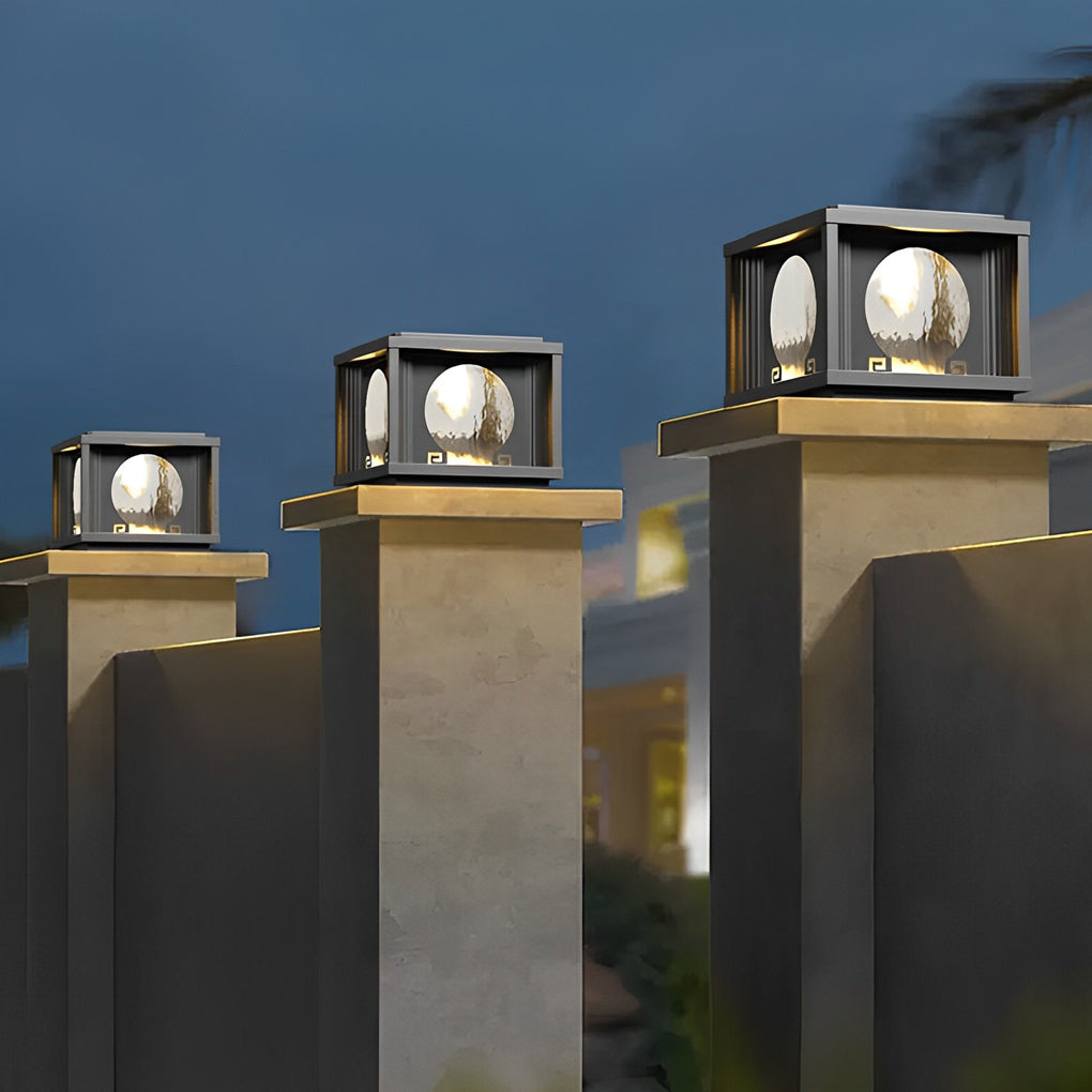 Modern Solar Fence Post Light Waterproof Outdoor Garden Lamp