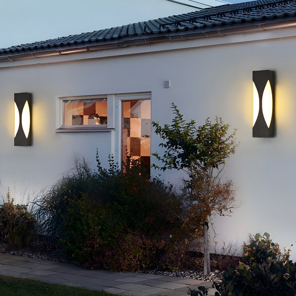 Modern Black LED Outdoor Wall Sconce - Waterproof Rectangular Design