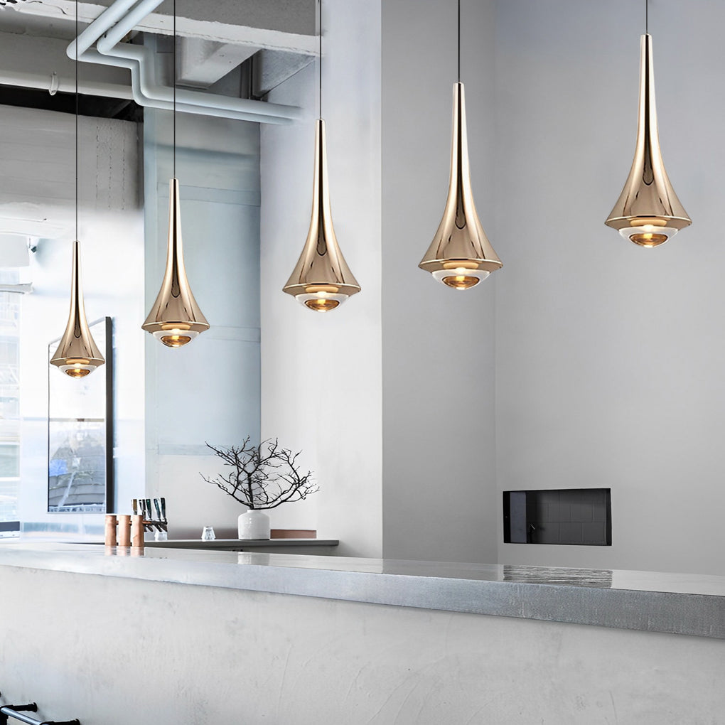 Adjustable Modern LED Pendant Light with Aluminum & Glass Shade