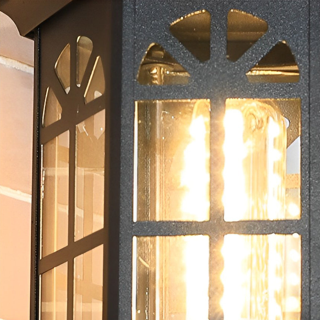 Modern Outdoor Wall Lamp - Aluminum & Glass Waterproof Sconce
