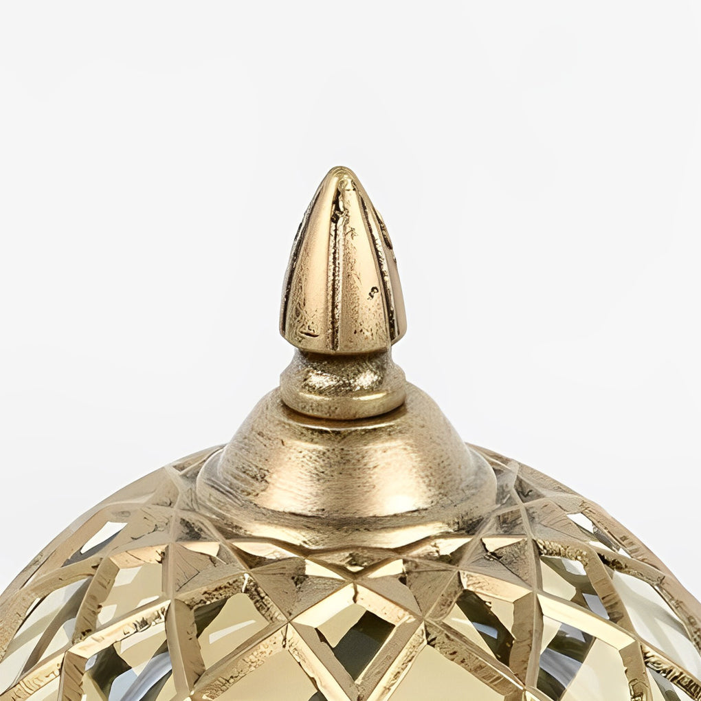 Modern Round Ball Outdoor Post Light – Aluminum & Glass