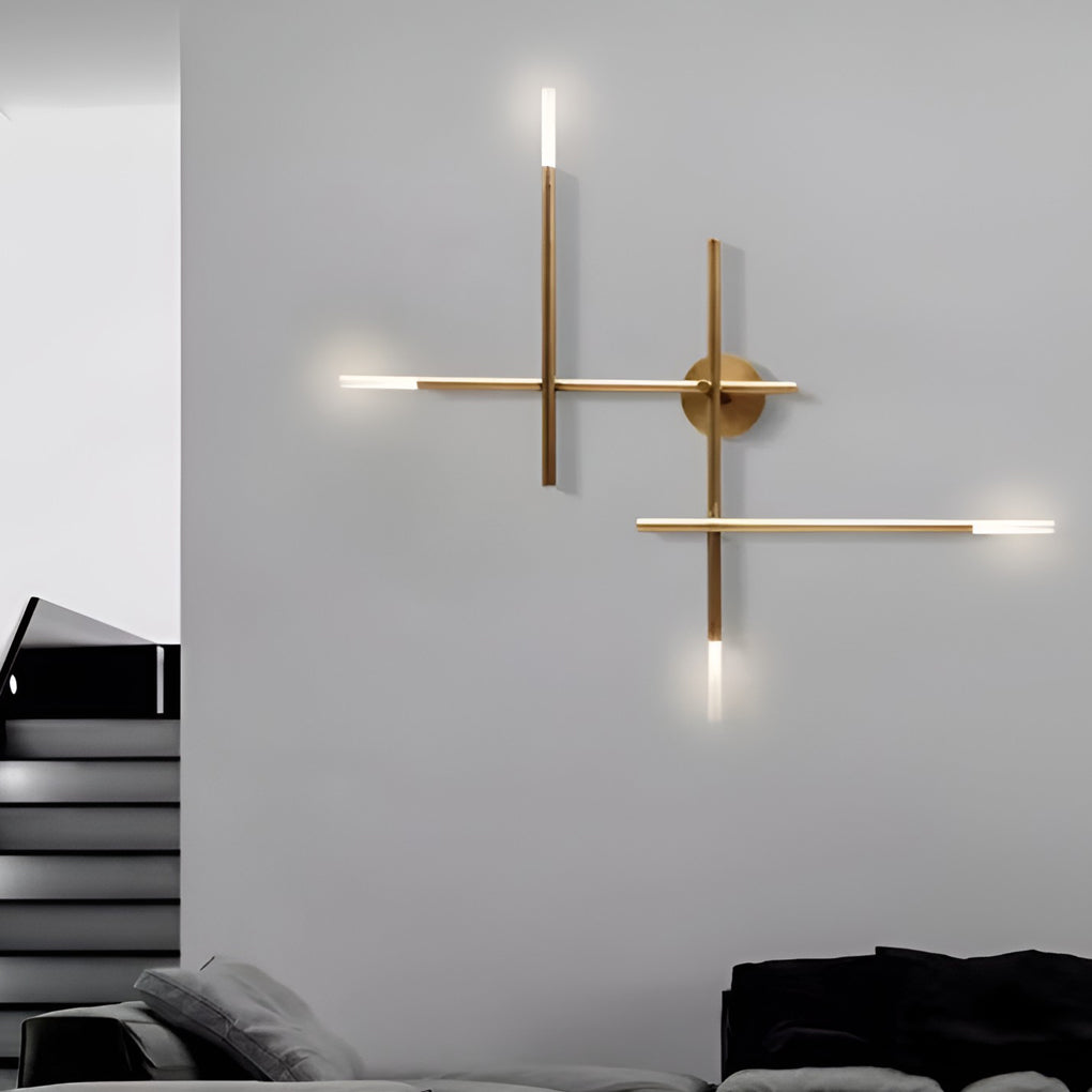 Modern Cross LED Wall Sconce in Iron & Acrylic
