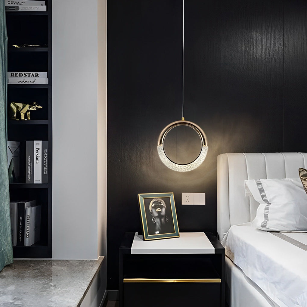 Modern Nordic Ring Pendant Light with LED – Gold Electroplated