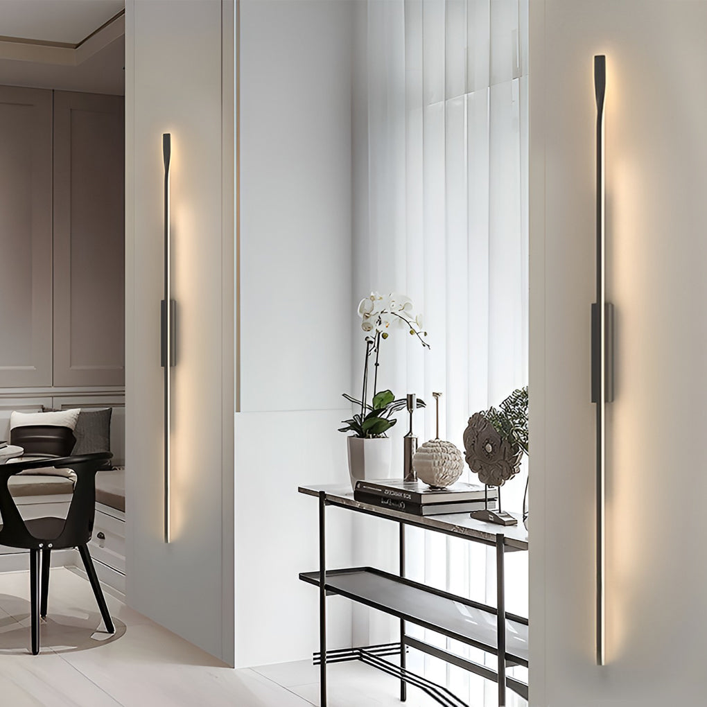 Modern Linear LED Wall Sconce in Black Iron | Minimalist Design