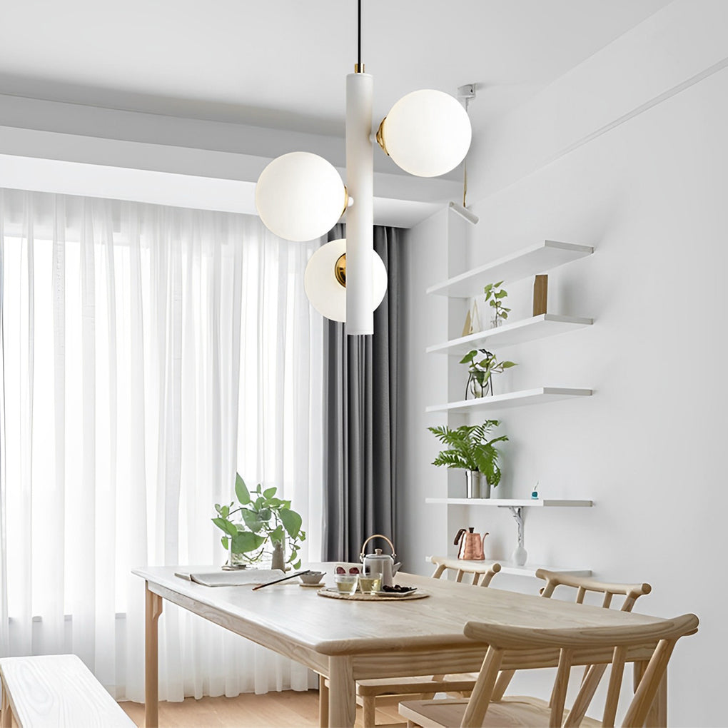 Modern Glass Ball Pendant Light - 3-Light Dining Room Chandelier