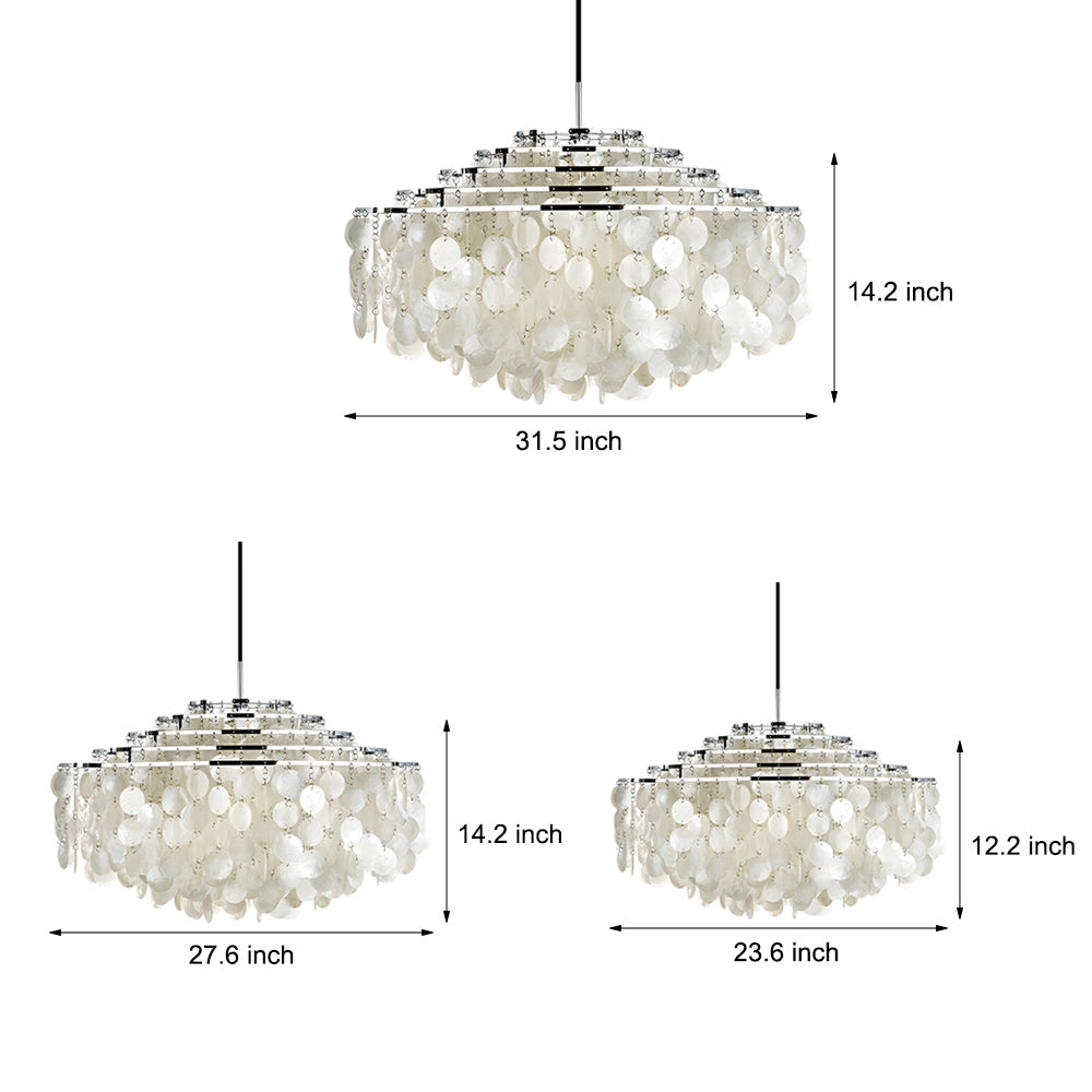 Luxury Seashell Chandelier with Adjustable Chain - LED Pendant