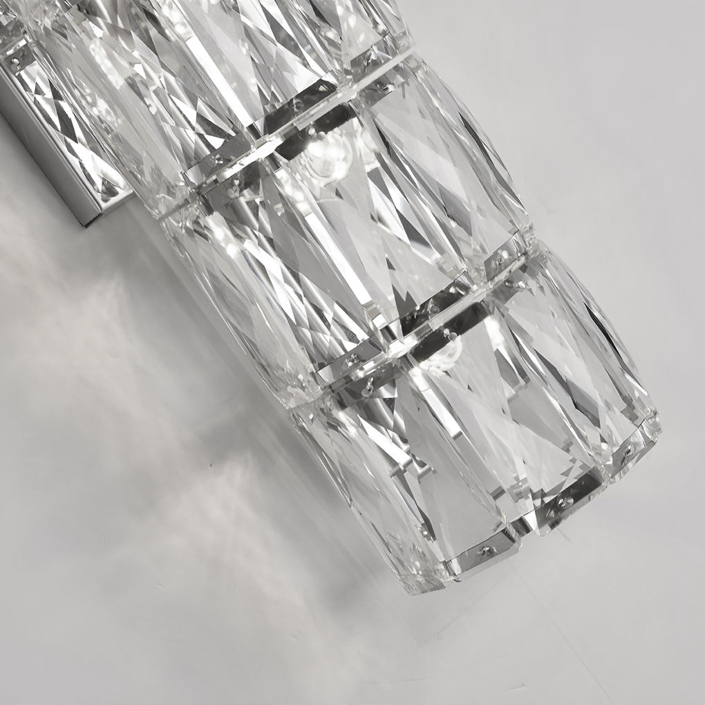 Crystal Cylindrical LED Wall Sconce with 3-Step Dimming