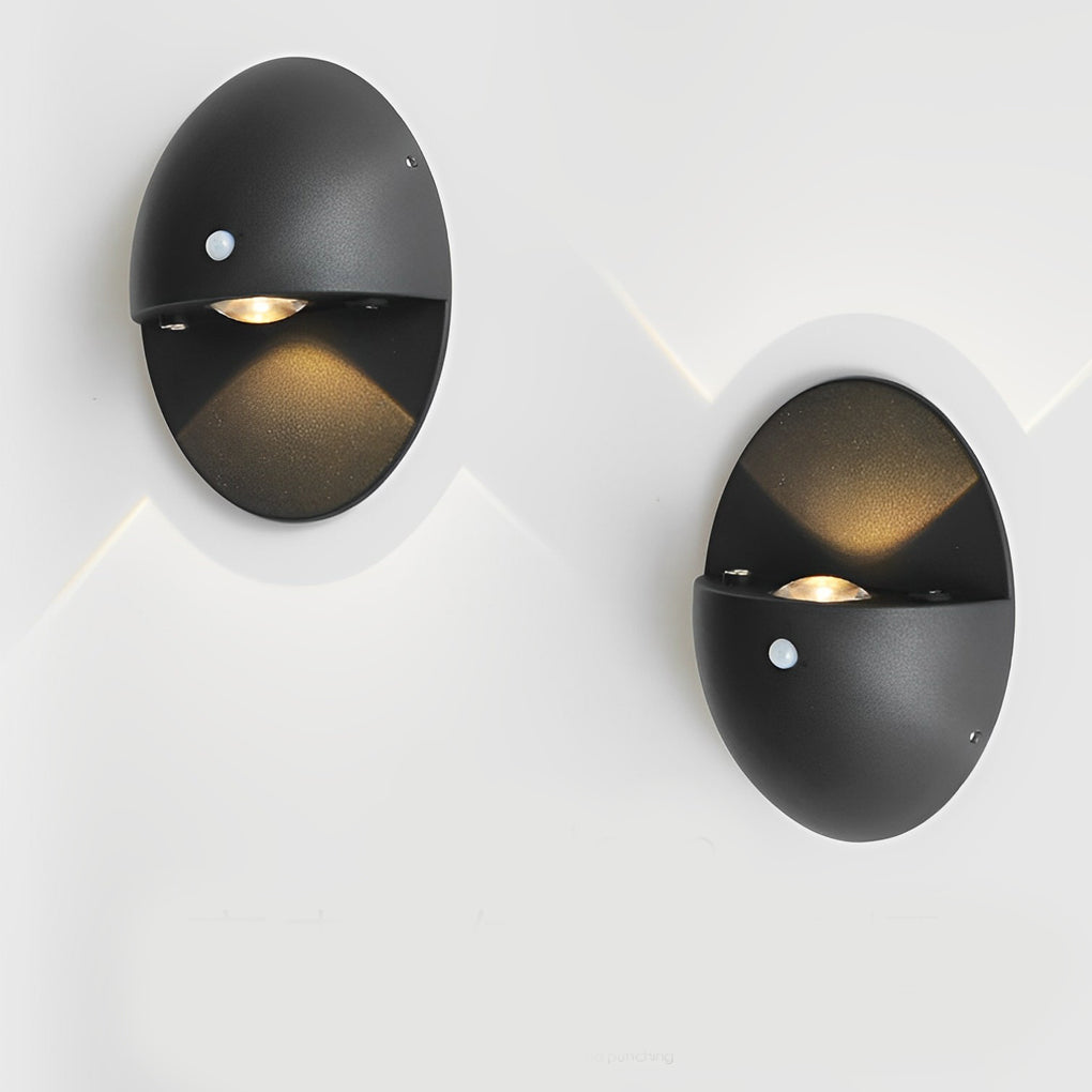 Oval Motion Sensor Rechargeable LED Wall Lamp - Aluminum