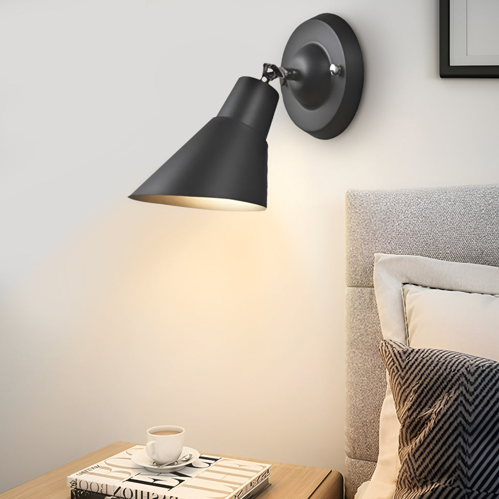 Adjustable Industrial Wall Sconce - Plug-in Reading Lamp