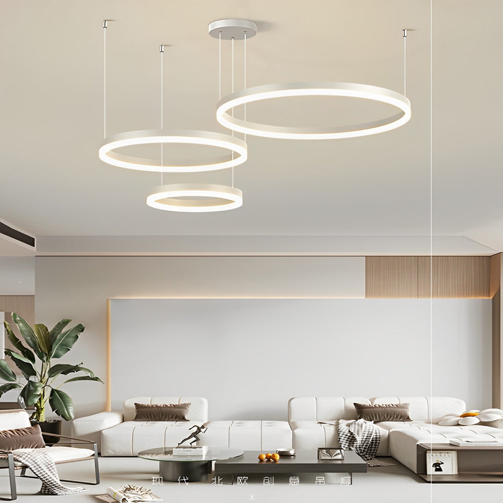 Circular Rings LED Semi-Flush Mount Light with 3-Step Dimming