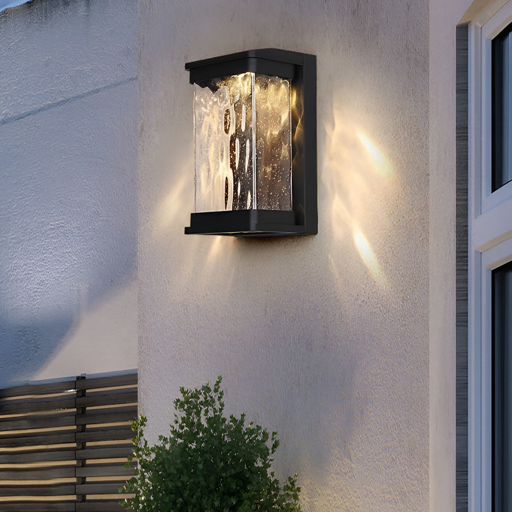 Modern Black Aluminum Glass Outdoor Wall Light IP65 Waterproof