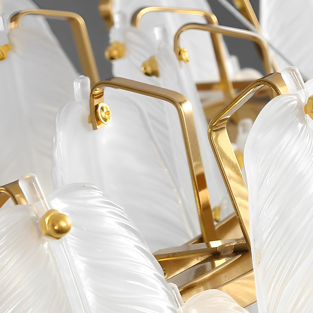 Glass Feather Post-Modern Chandelier with Three-Step Dimming