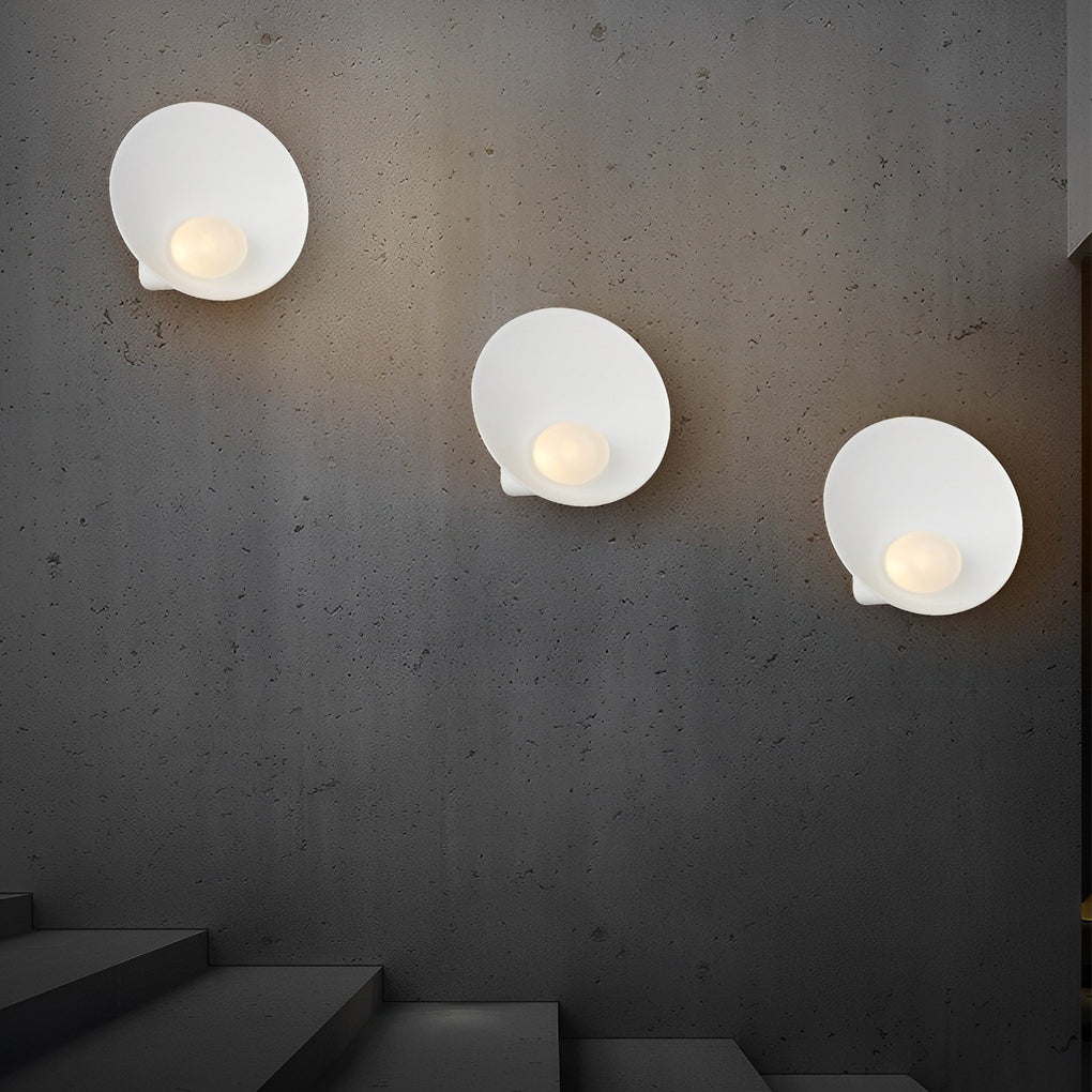 Modern Nordic White Resin Glass Round Wall Sconce