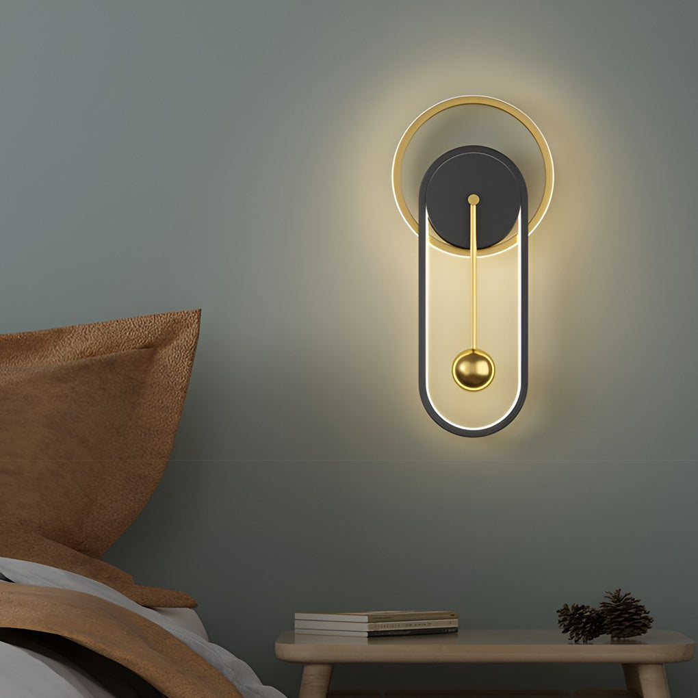 Modern Clock-Shaped LED Wall Sconce - Aluminum & Iron Finish