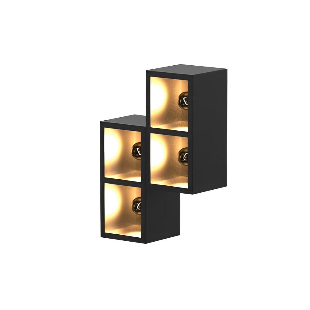 Waterproof Modern Black Wall Lamp with Integrated Flowerpot