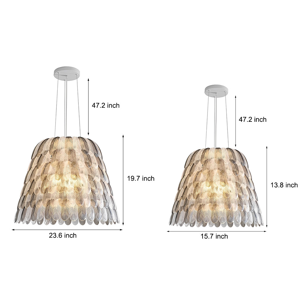 Modern Feather Chandelier with 3-Step Dimming - Acrylic Pendant
