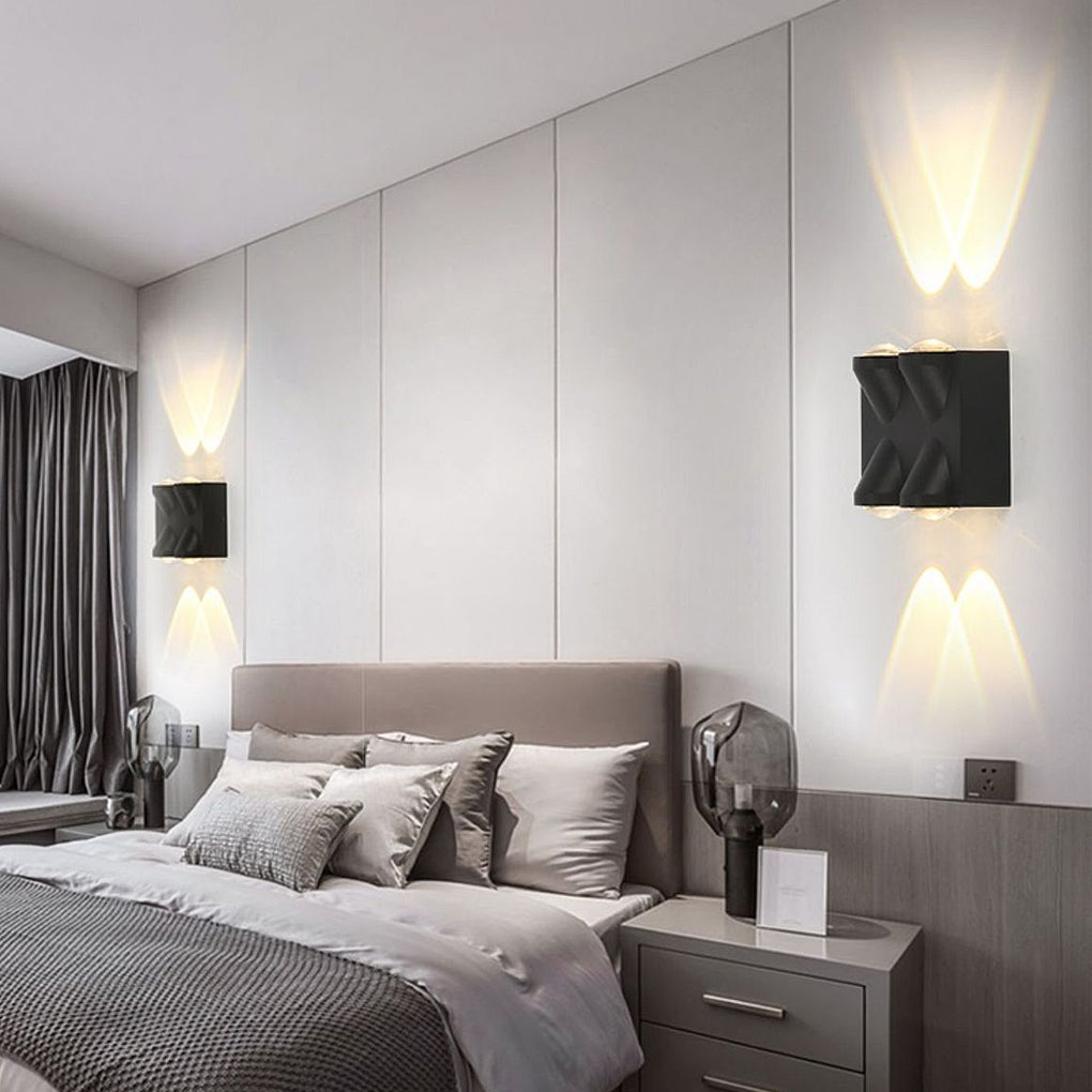 Modern Waterproof LED Wall Sconce Up Down Light Black