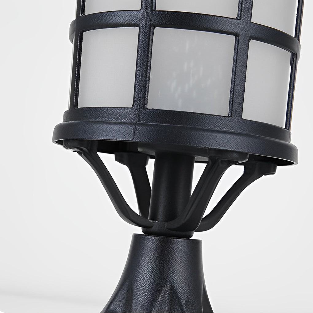 Modern Black Solar Fence Post Light with Remote Control