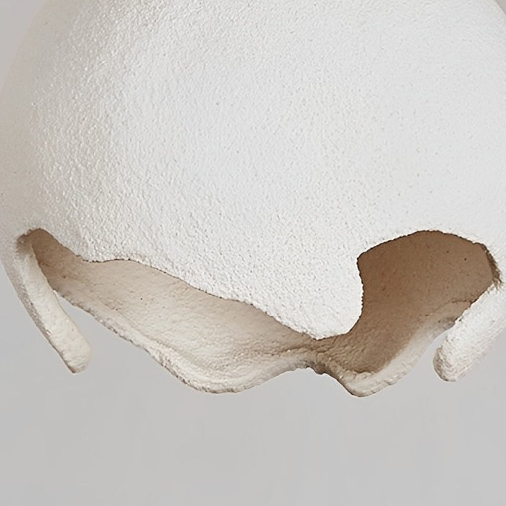 Modern Irregular Ball Pendant Light - Creamy White Resin & Iron