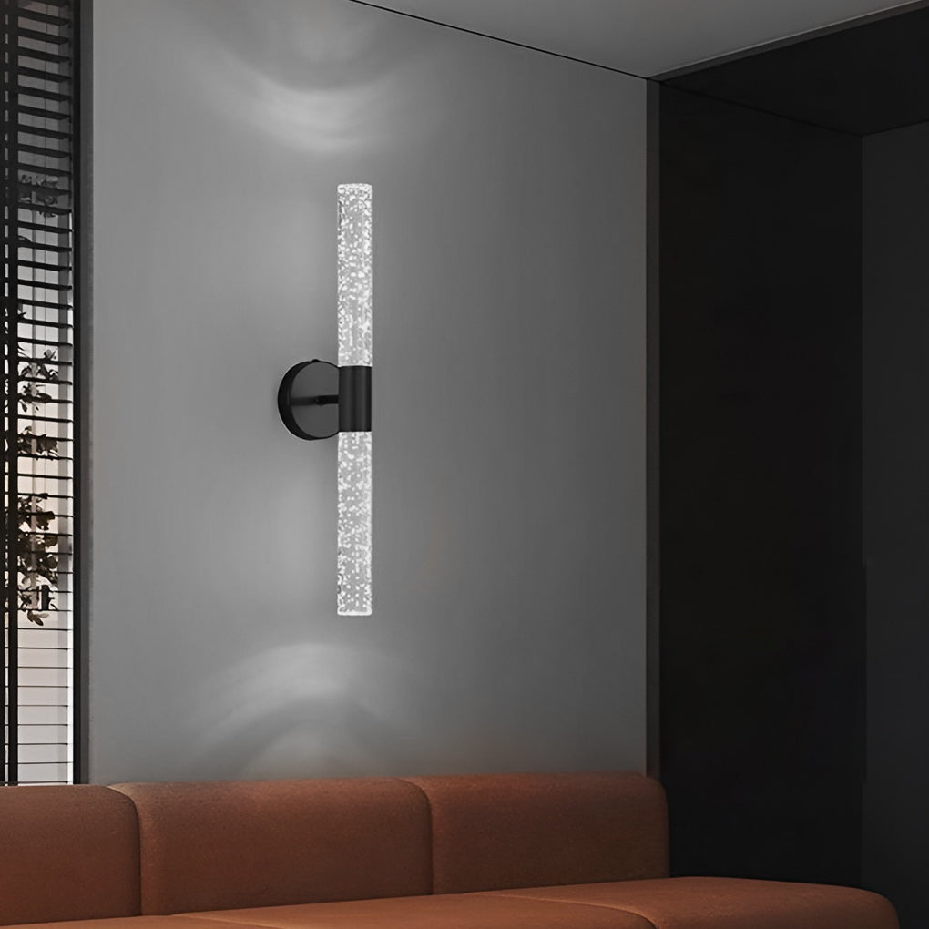 Industrial Cylinder LED Wall Sconce – Iron & Acrylic Wall Light