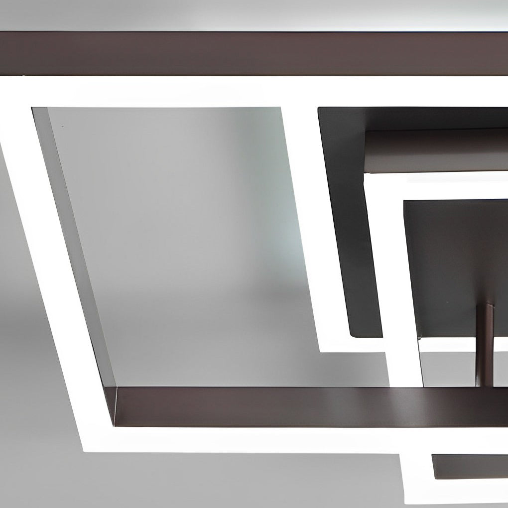 Modern Square Overlapping LED Aluminum Semi-Flush Ceiling Light