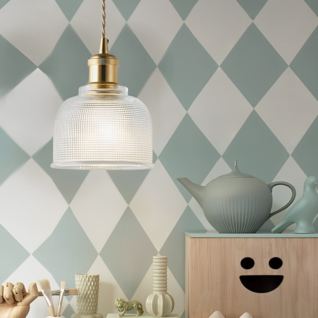 Electroplated Glass Bowl Pendant Light Modern Dining Lamp
