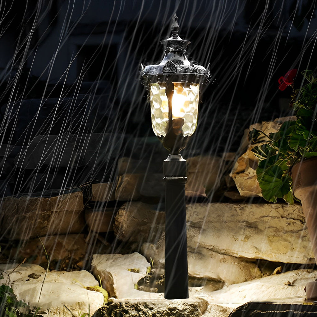 Industrial Outdoor Pathway Light Die-Cast Aluminum Glass Lamp