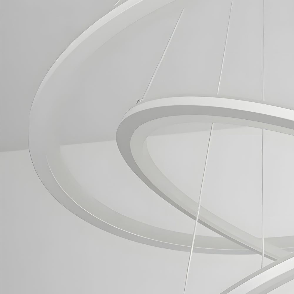 Modern 4-Ring LED Chandelier with Remote Control