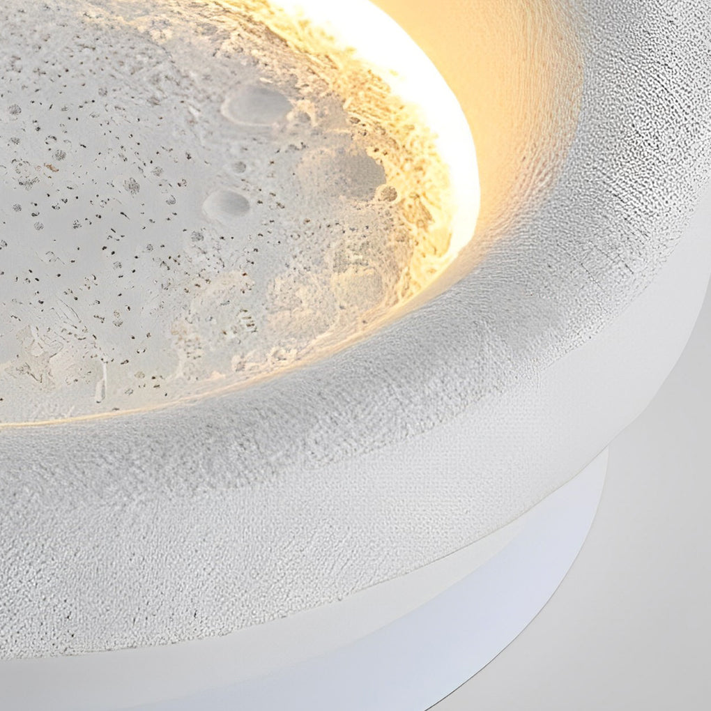 Round Moon Resin Wall Sconce - Modern LED Wall Light
