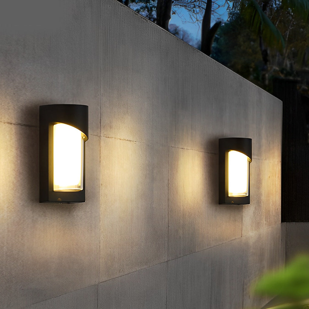 Modern LED Outdoor Wall Lamp - Black Aluminum Waterproof IP55
