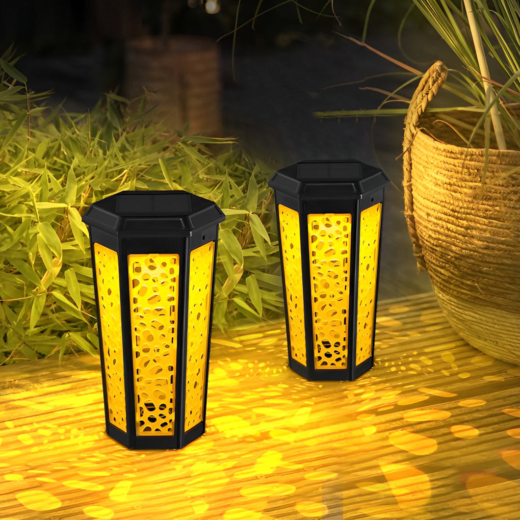 RGB Hexagon Solar Stake Light Waterproof Landscape Lighting