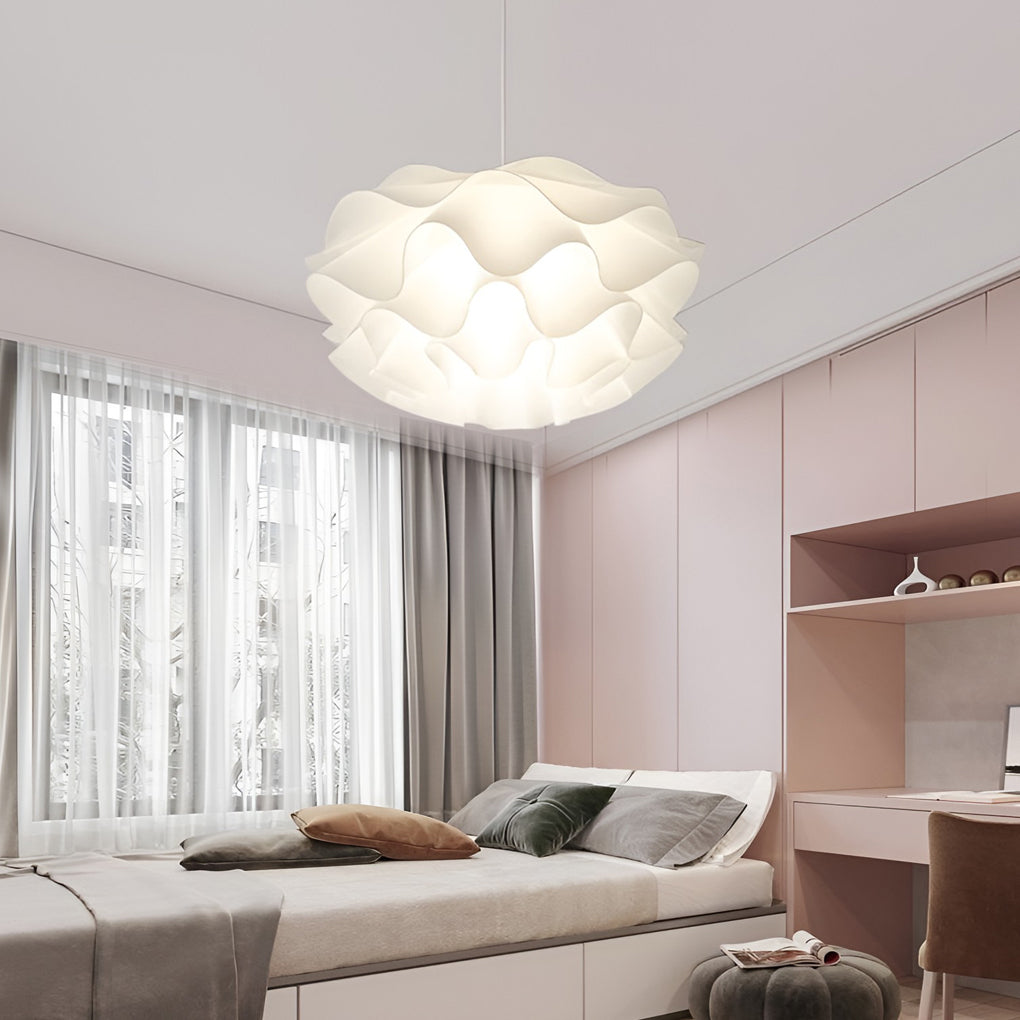 Flower Shaped Three-Step Dimming LED Pendant Light - White