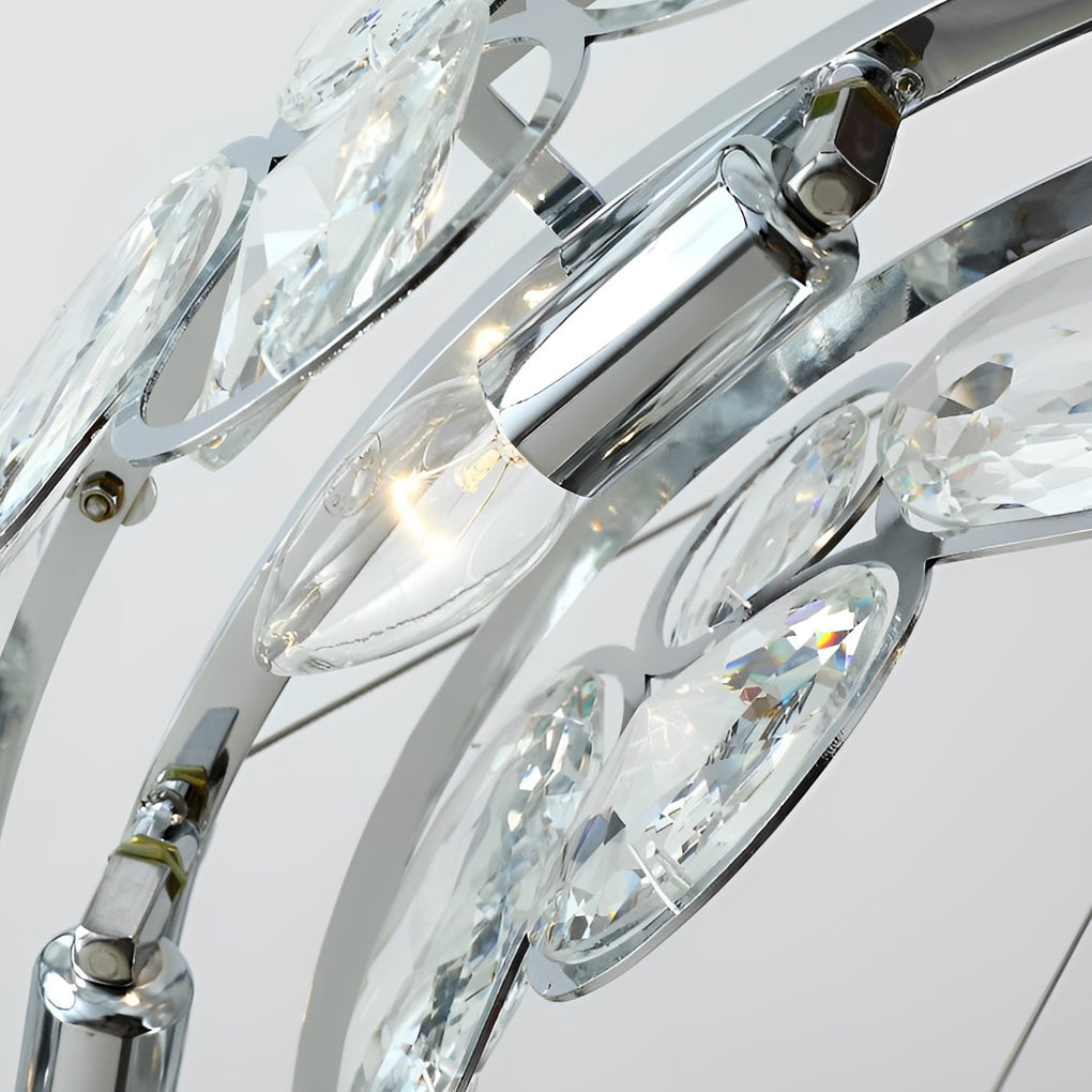 Modern Crystal Bubble Chandelier with Electroplated Metal Frame