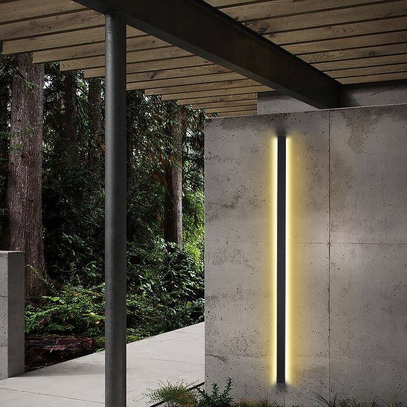 Modern Black Linear LED Outdoor Wall Light Waterproof IP65
