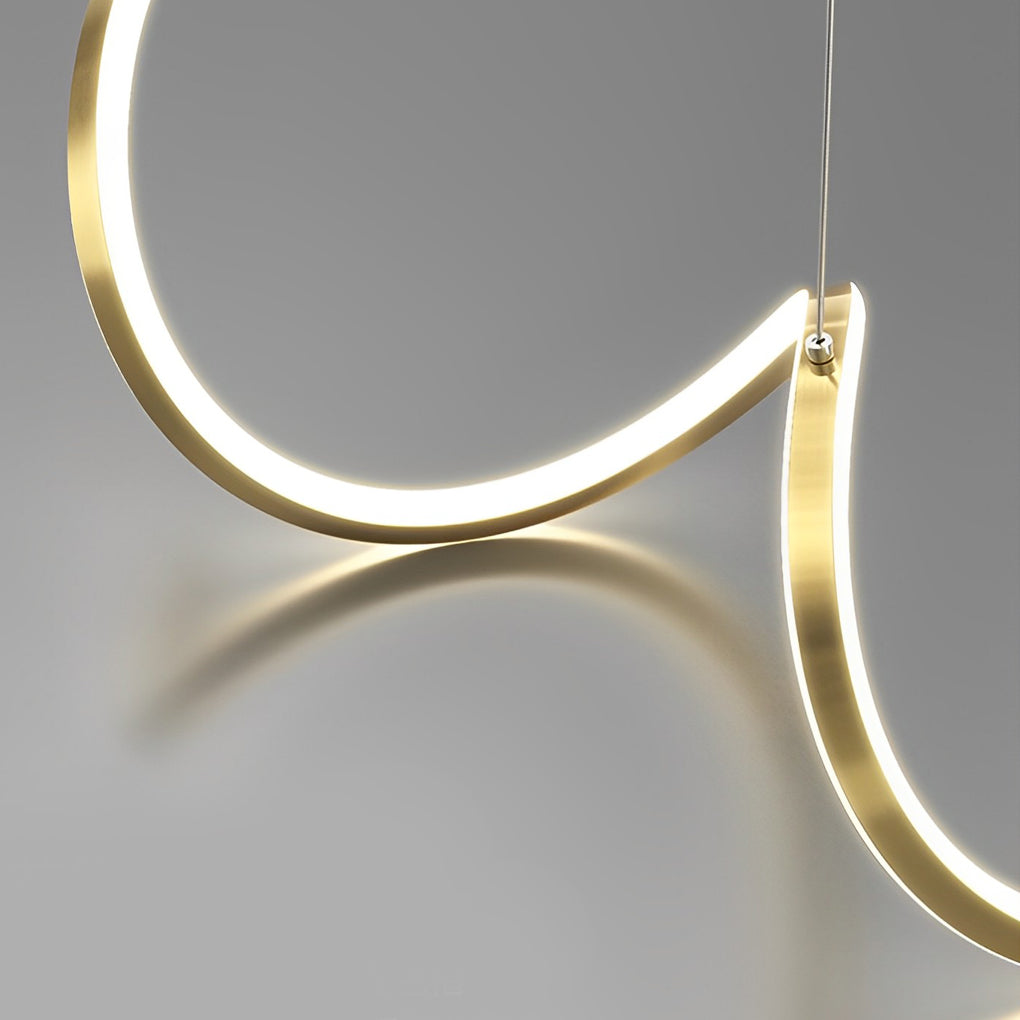 Modern Wave LED Pendant Light with Dimming Control