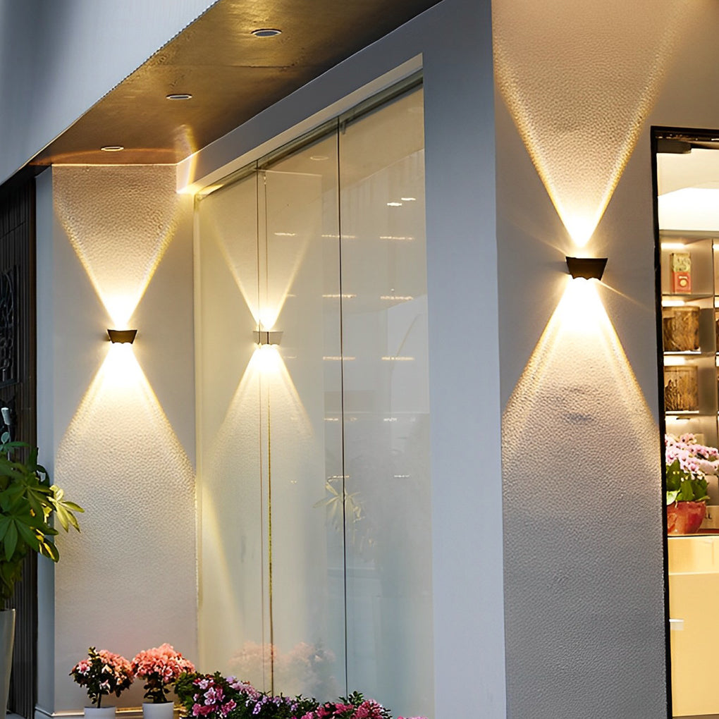 Modern LED Up Down Wall Washer Light – Waterproof Outdoor Black