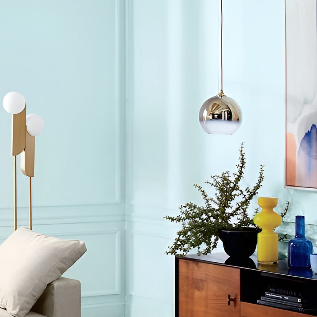 Modern Globe Glass Pendant Light Industrial Single Ceiling Fixture