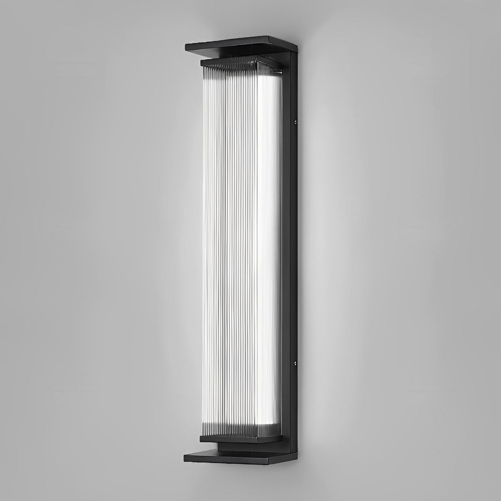 Industrial Black LED Outdoor Wall Light with Acrylic Shade