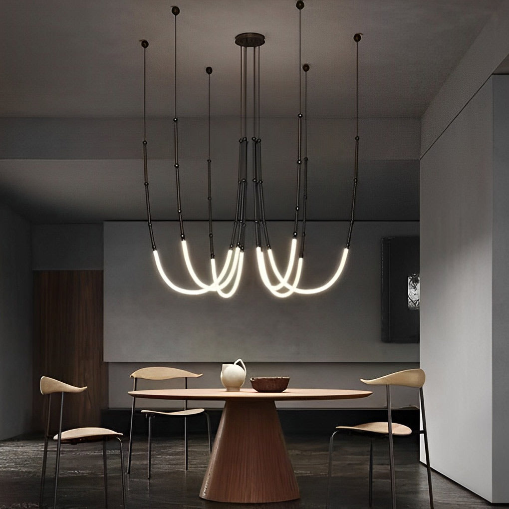 Adjustable Modern Staircase Chandelier with Iron Frame