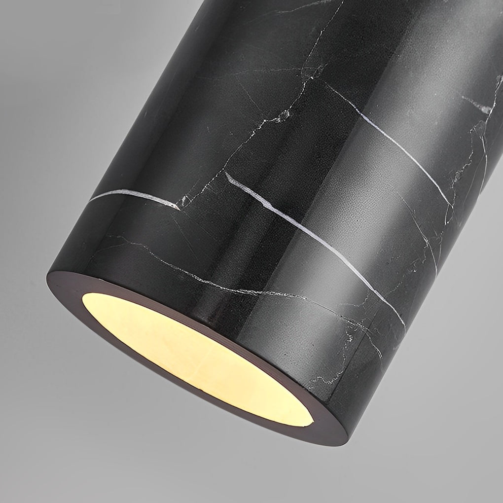 Minimalist Cylindrical Marble Pendant Light with 3-Step Dimming